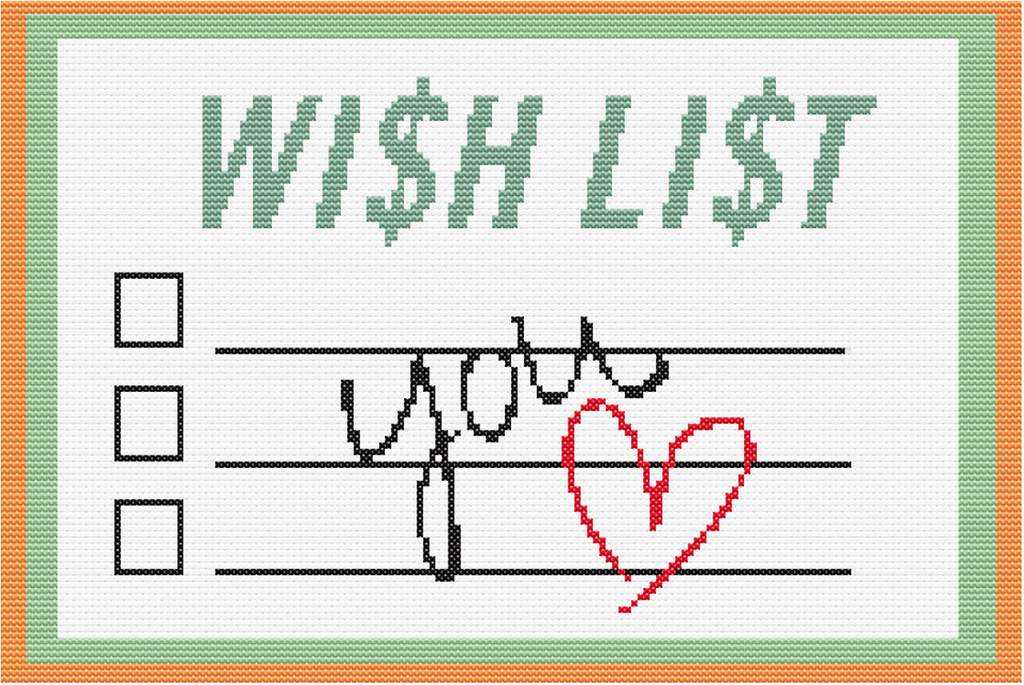 Wish List Insert Printed Canvas